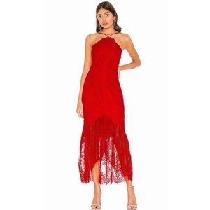 Revolve X by NBD Red Lace Halter Dress